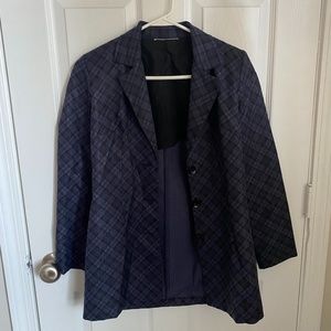 Purple and Black Plaid Blazer